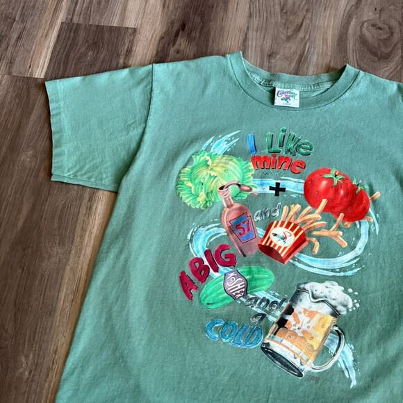 Vintage Caribbean Soul T-Shirt Men’s Size L 1995 Single Cheeseburger In Paradise - Picture 6 of 7